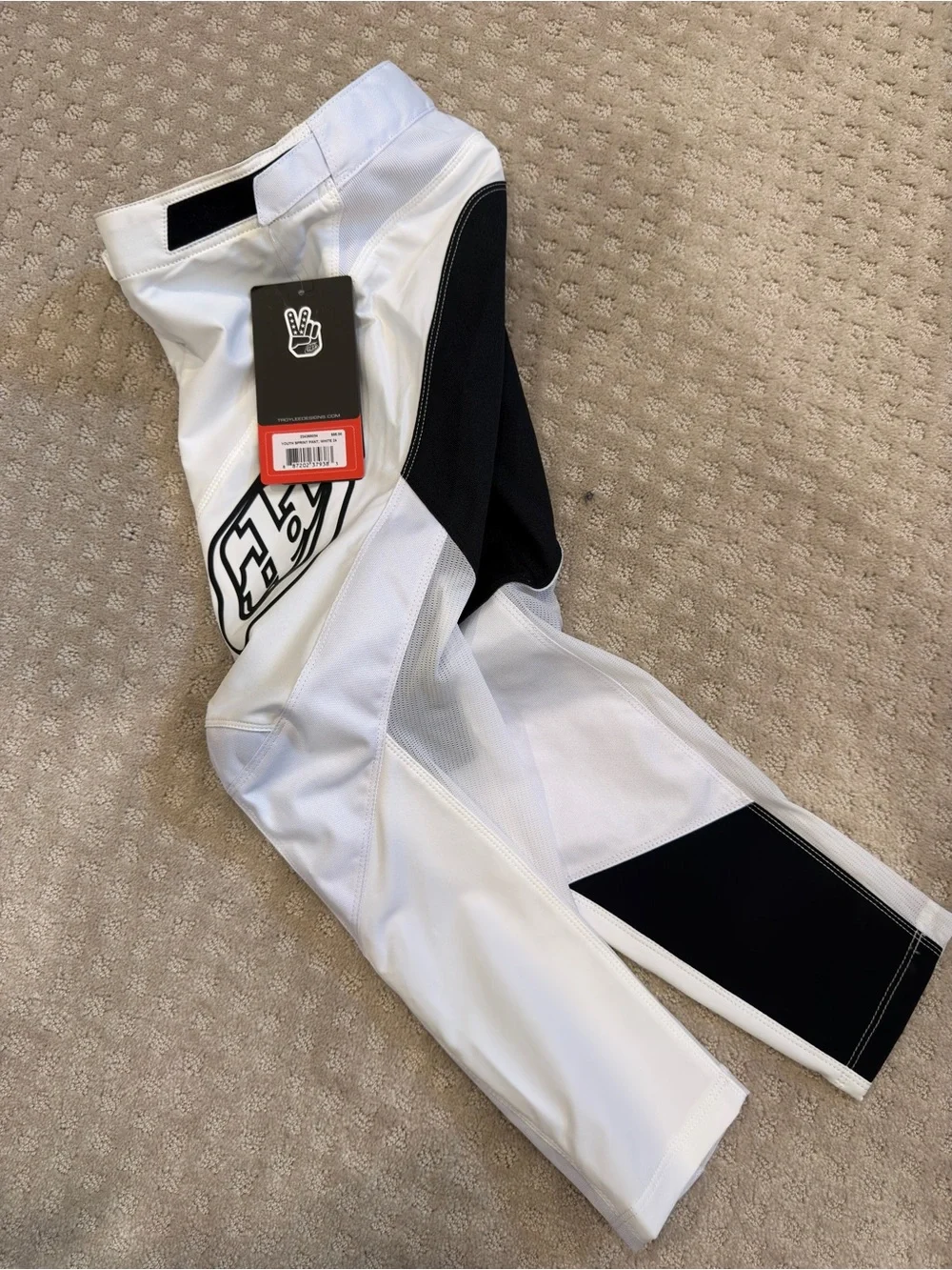 Kids White and Black bike pants Bottoms